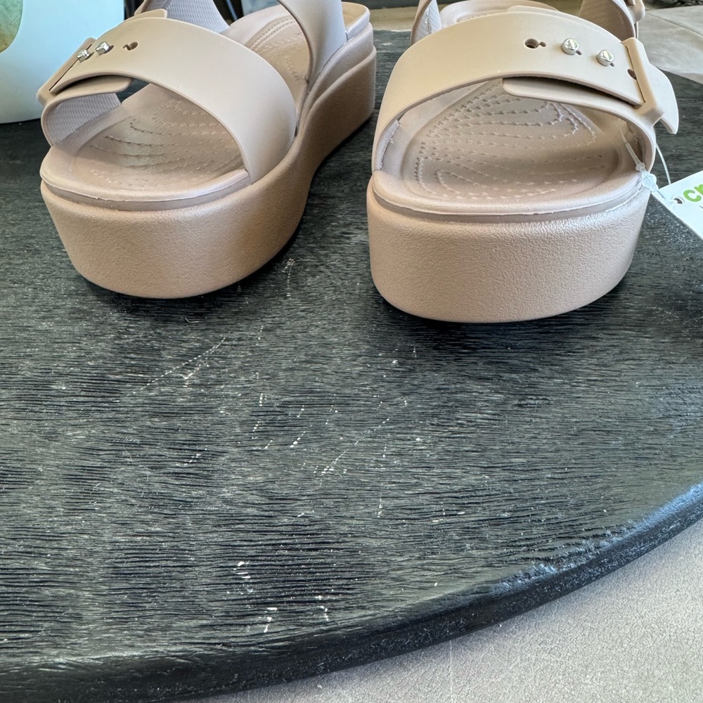 Crocs Women's Tan Platform Sandals - Picture 12 of 12
